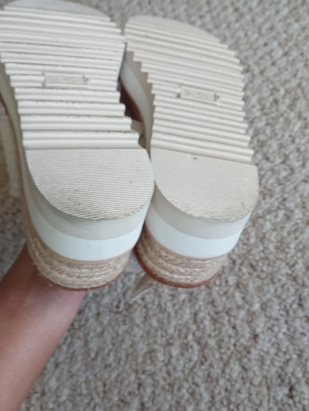 Toms Diana Crossover Cream Slingback Wedge Sandals size 8.5